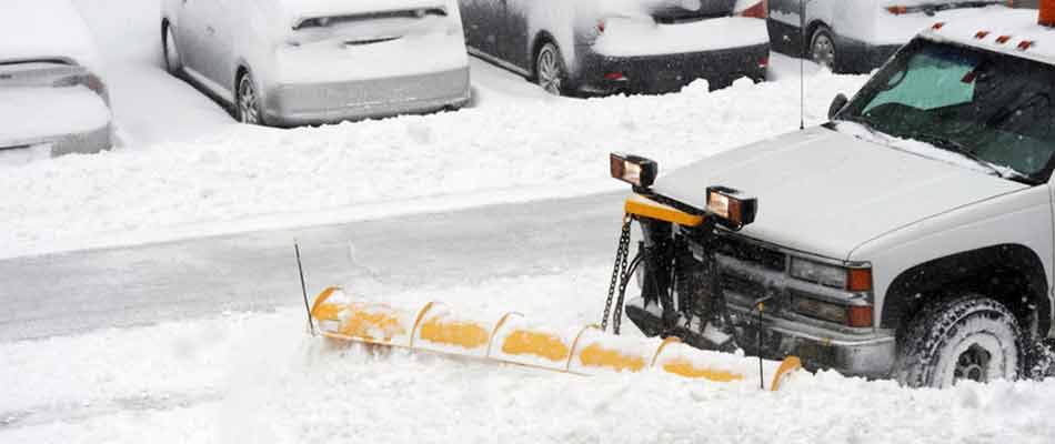 Commercial snow removal services at a Elkhart, IN property.