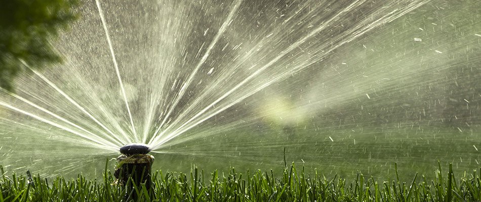 An irrigation system in action after a start up on a property in Bristol, IN.