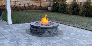 Custom paver patio installed at a home in Granger, IN.